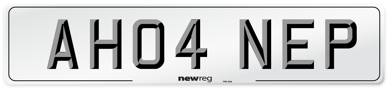 AH04 NEP Number Plate from New Reg